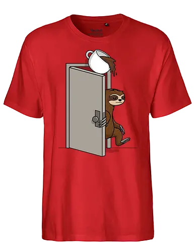 Coffee Prank! - kaffee, prank, sloth, faultier, fun - Fairtrade T-Shirt