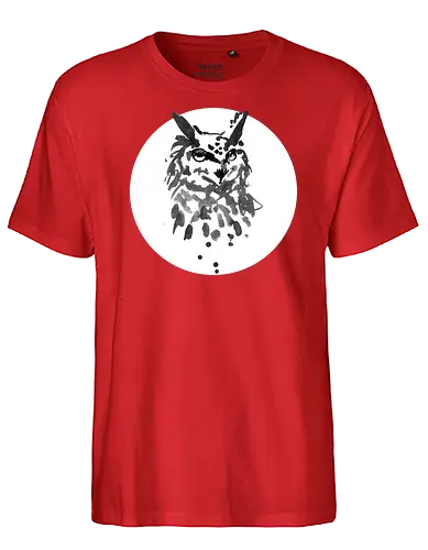 owl on white - owl, eule, sumi-e, tier, vogel, bird, japan - Fairtrade T-Shirt