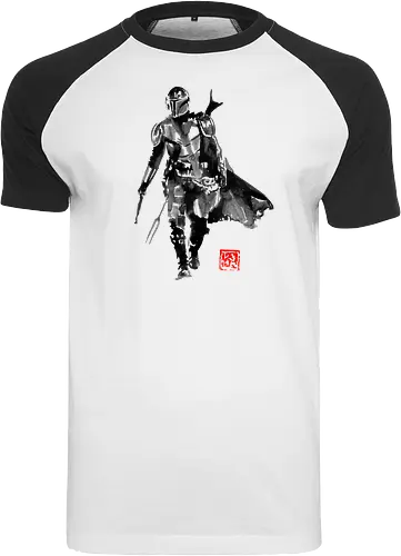 mando - tv, scifi, space opera, Mando, sumi-e - Raglan T-Shirt