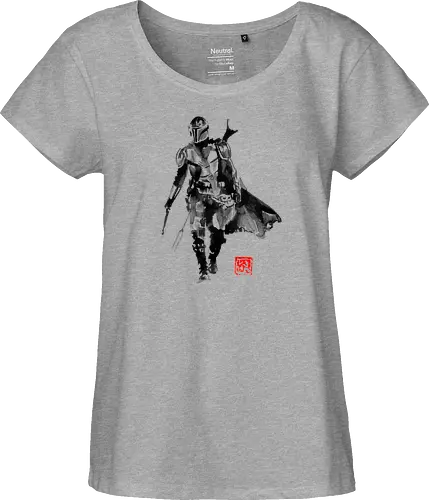 mando - tv, scifi, space opera, Mando, sumi-e - Fairtrade Girl Shirt