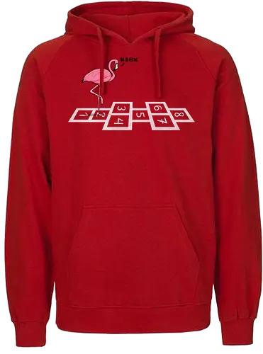 Hopping Flamingo! - flamingo, hop, oh no - Fairtrade Hoodie