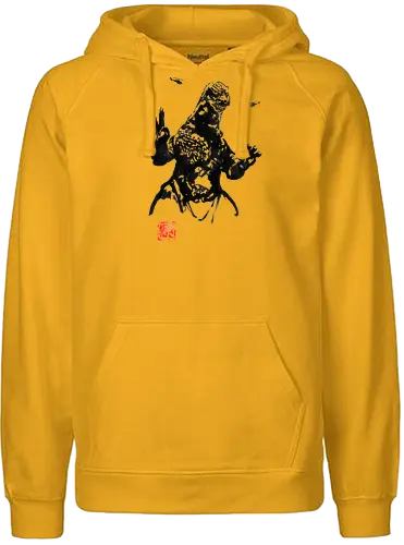 cool monster - film, movie, sumi-e, kaiju, monster - Fairtrade Hoodie