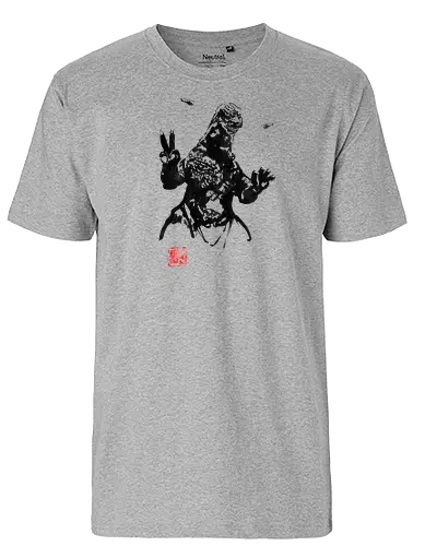 cool monster - film, movie, sumi-e, kaiju, monster - Fairtrade T-Shirt