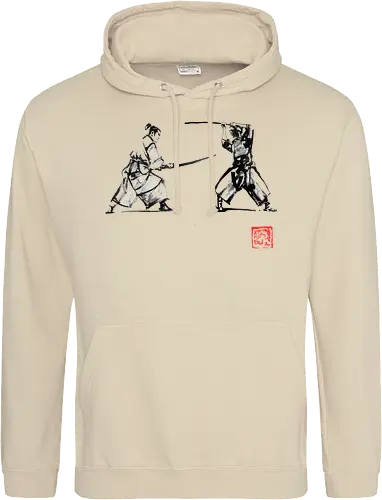 2 samurais - samurai, japan, sumi-e, Iaido, Kenjutsu - Standard Hoodie