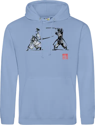 2 samurais - samurai, japan, sumi-e, Iaido, Kenjutsu - Standard Hoodie