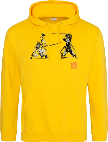 2 samurais - samurai, japan, sumi-e, Iaido, Kenjutsu - Standard Hoodie