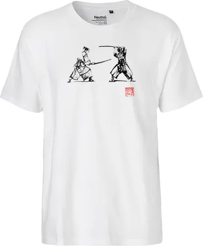 2 samurais - samurai, japan, sumi-e, Iaido, Kenjutsu - Fairtrade T-Shirt