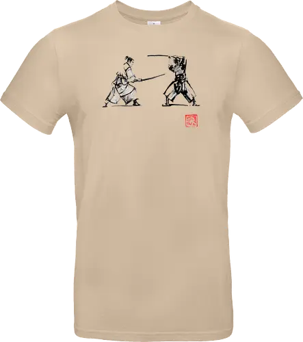 2 samurais - samurai, japan, sumi-e, Iaido, Kenjutsu - Standard T-Shirt