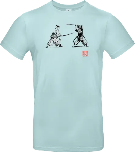 2 samurais - samurai, japan, sumi-e, Iaido, Kenjutsu - Standard T-Shirt