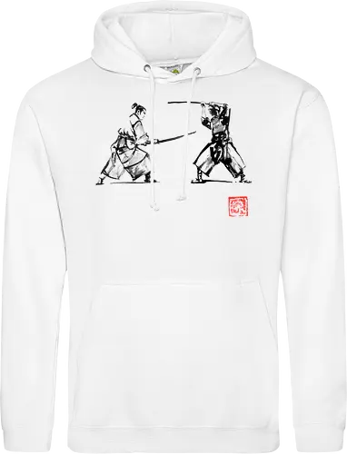 2 samurais - samurai, japan, sumi-e, Iaido, Kenjutsu - Standard Hoodie