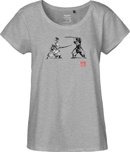2 samurais - samurai, japan, sumi-e, Iaido, Kenjutsu - Fairtrade Girl Shirt