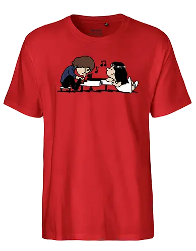 Imagine! - music, Lennon, Yoko, mashup, image, comic - Fairtrade T-Shirt