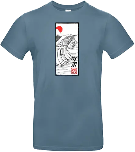 manga banzai - wave, sumi-e, Surfing - Standard T-Shirt