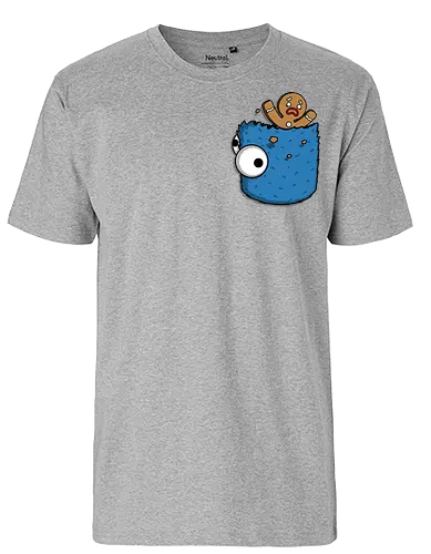 Om Nom Pocket! - fun, cookie, pocket - Fairtrade T-Shirt