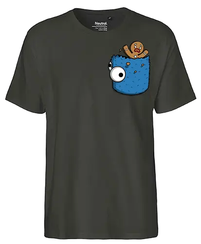 Om Nom Pocket! - fun, cookie, pocket - Fairtrade T-Shirt