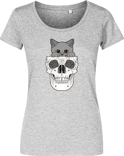 Grey Kitty & Skull