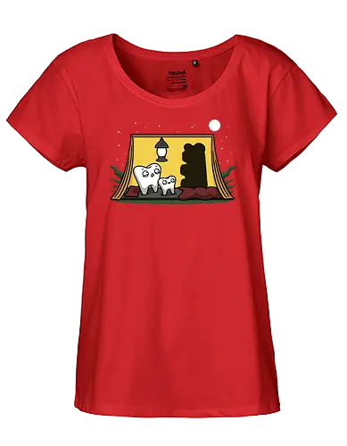 Scary Tent! - scary, horror, gummibär, Zahnarzt, Loch, zelt, mashup, fun, br, Gummibr - Fairtrade Girl Shirt