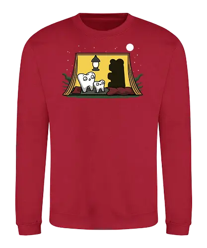 Scary Tent! - scary, horror, gummibär, Zahnarzt, Loch, zelt, mashup, fun, br, Gummibr - Sweatshirt