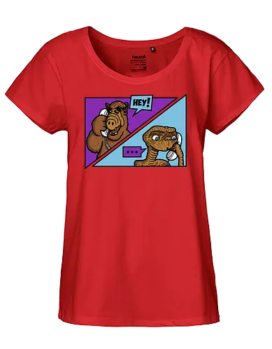 Extraterrestrial Call! - alien, Alien Life Form, mashup, tv, fun, Call home, et, Nach hause telefoAutomataen - Fairtrade Girl Shirt