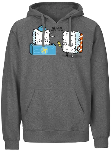 Sushi Check in! - sushi, check-in, flight, flug, flughafen - Fairtrade Hoodie