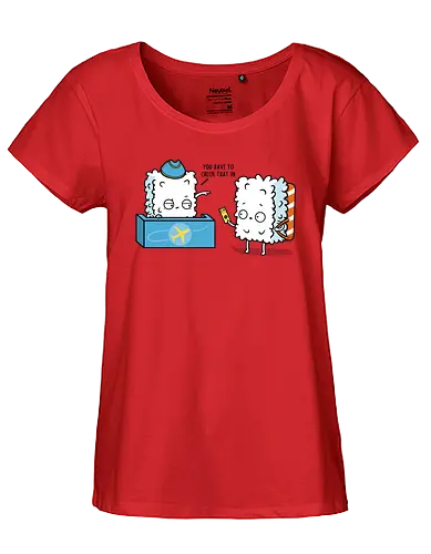 Sushi Check in! - sushi, check-in, flight, flug, flughafen - Fairtrade Girl Shirt