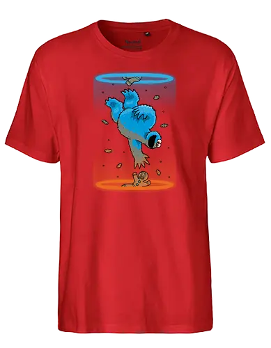 Infinite Persecution! - cookie, monster, portal, Gingerbrd man - Fairtrade T-Shirt