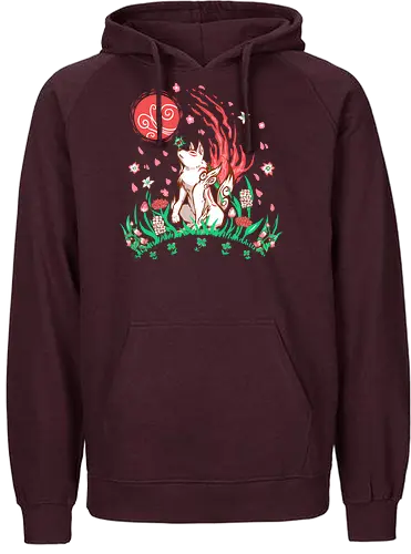 Wolf Blossom Breeze - wolf, amaterasu, okami, goddess, japan, videogame, rpg - Fairtrade Hoodie