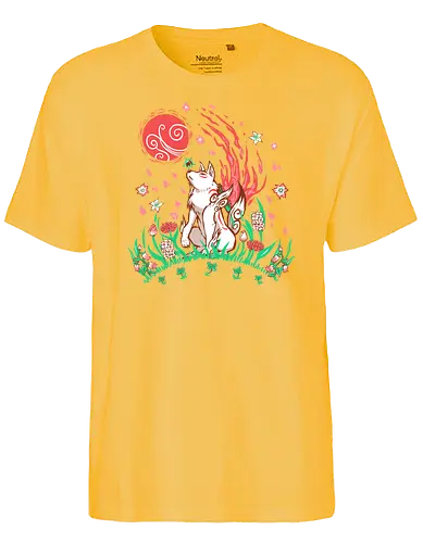 Wolf Blossom Breeze - wolf, amaterasu, okami, goddess, japan, videogame, rpg - Fairtrade T-Shirt