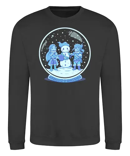 Breath of the Snow - Breath, wild, snow, winter, Snowman, Schneemann, schneekugel, Hero of Time - Sweatshirt