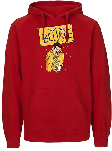 I Want To Believe! - believe, queen, music, pop - Fairtrade Hoodie
