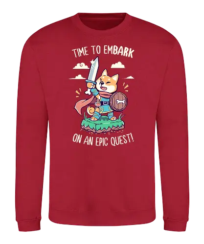 Epic Quest - epic, quest, adventure, shiba inu, shiba, dog, warrior, knight - Sweatshirt