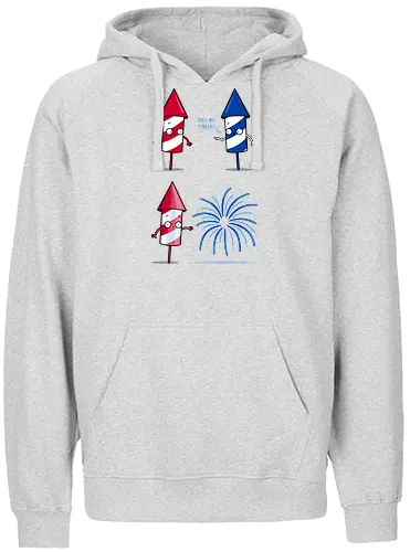 Fart of July! - Firework, 4th of July, blue, Pull, finger - Fairtrade Hoodie