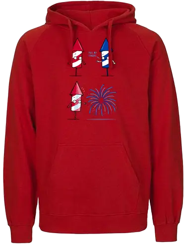 Fart of July! - Firework, 4th of July, blue, Pull, finger - Fairtrade Hoodie