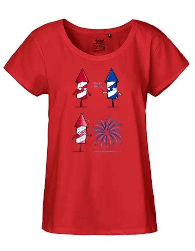 Fart of July! - Firework, 4th of July, blue, Pull, finger - Fairtrade Girl Shirt