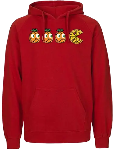 Pizza-Man! - pac, man, ananas, pizza, Omnomnom, pinpple - Fairtrade Hoodie