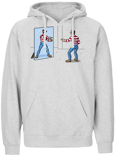 Finding Himself! - Finding Waldo, Wo ist Walter, mirror - Fairtrade Hoodie