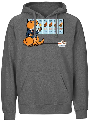 Weather T-Rex! - t-rex, Asteroid, Forecast, weather, Weatherman - Fairtrade Hoodie