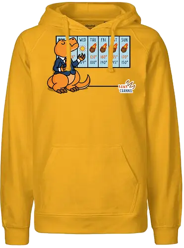 Weather T-Rex! - t-rex, Asteroid, Forecast, weather, Weatherman - Fairtrade Hoodie