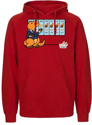 Weather T-Rex! - t-rex, Asteroid, Forecast, weather, Weatherman - Fairtrade Hoodie