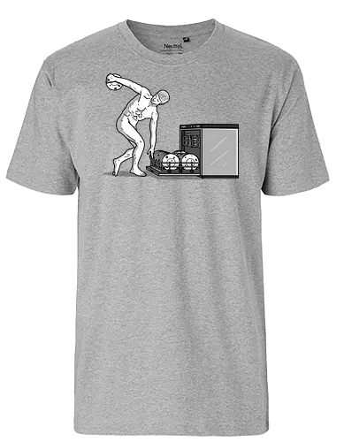 Dishwasholus! - Discobolos, Dish washer, Hausarbeit, Chores - Fairtrade T-Shirt