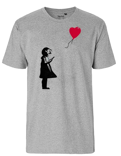 Girl with Phone! - girl, balloon, Phone, Kritik - Fairtrade T-Shirt