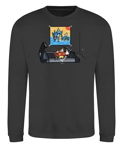 Karp Training! - gym, training, fish, pocket, monster - Sweatshirt