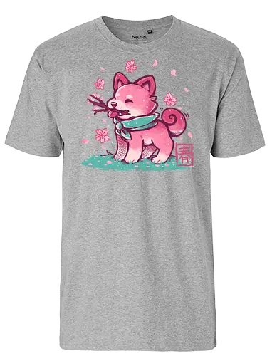 Spring Time Shiba - frühling, spring, dog, happy - Fairtrade T-Shirt