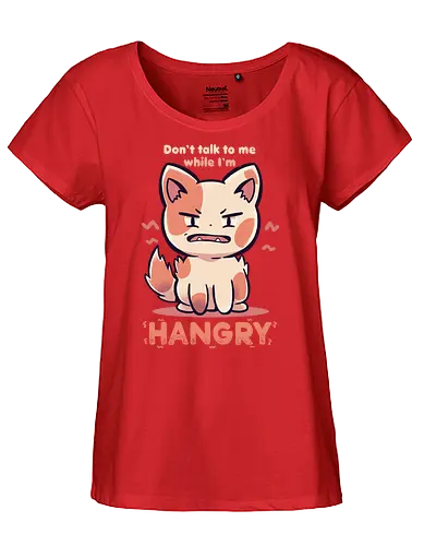 Don't Talk to me While I'm HANGRY - hangry, angry, hunger, cat, katze - Fairtrade Girl Shirt