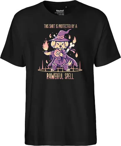 Protected by a PAWerful Spell - dog, wizard, spell - Fairtrade T-Shirt