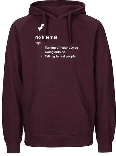 Outernet - offline, dino, internet - Fairtrade Hoodie