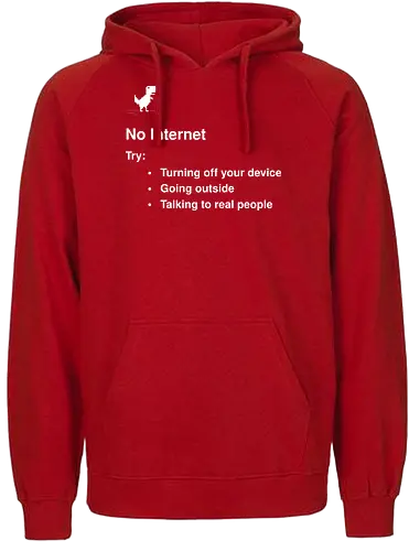 Outernet - offline, dino, internet - Fairtrade Hoodie