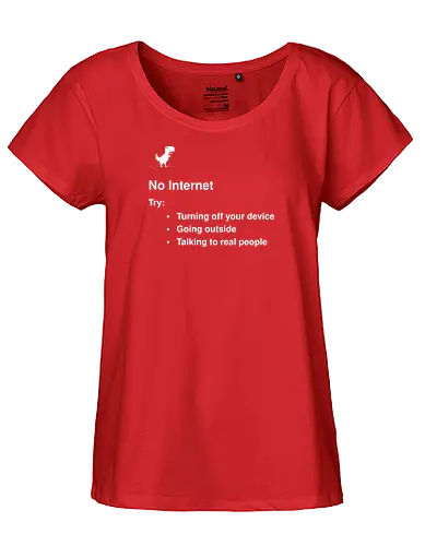 Outernet - offline, dino, internet - Fairtrade Girl Shirt