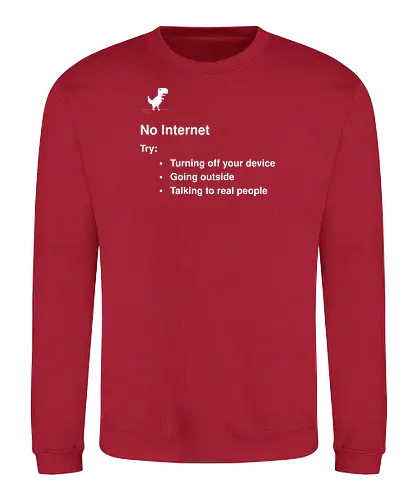 Outernet - offline, dino, internet - Sweatshirt