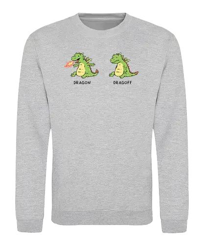 On and Off - dragon, cute, pun - Sweatshirt